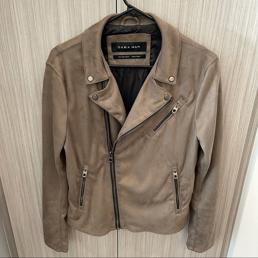 ZARA Men’s Suede Moto Jacket